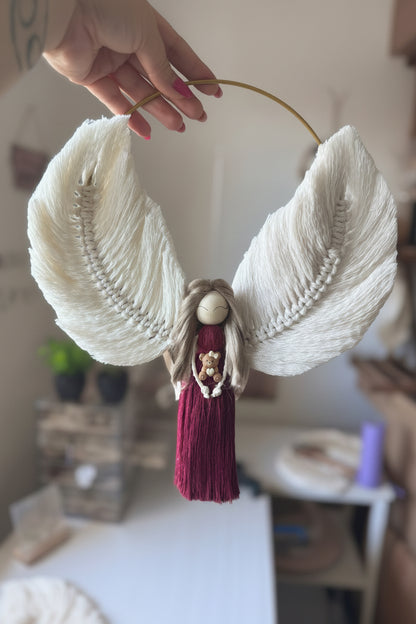 Macramé Guardian Angel for Nursery