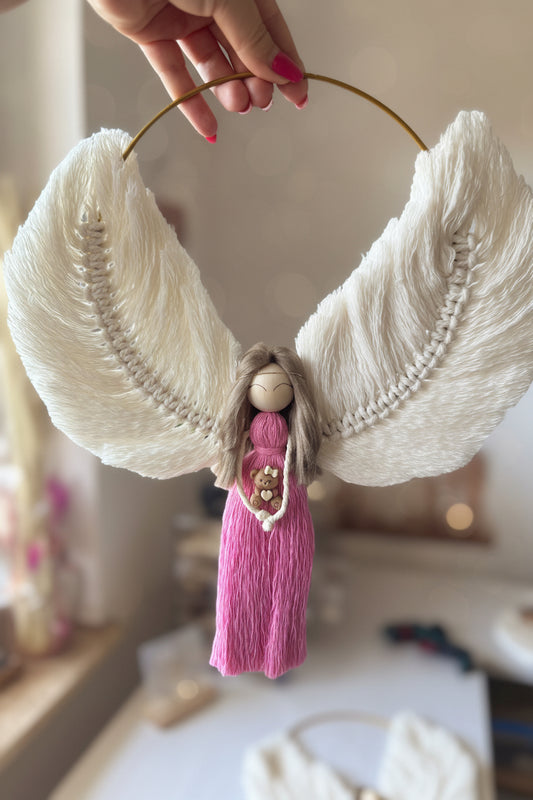 Macramé Guardian Angel for Nursery