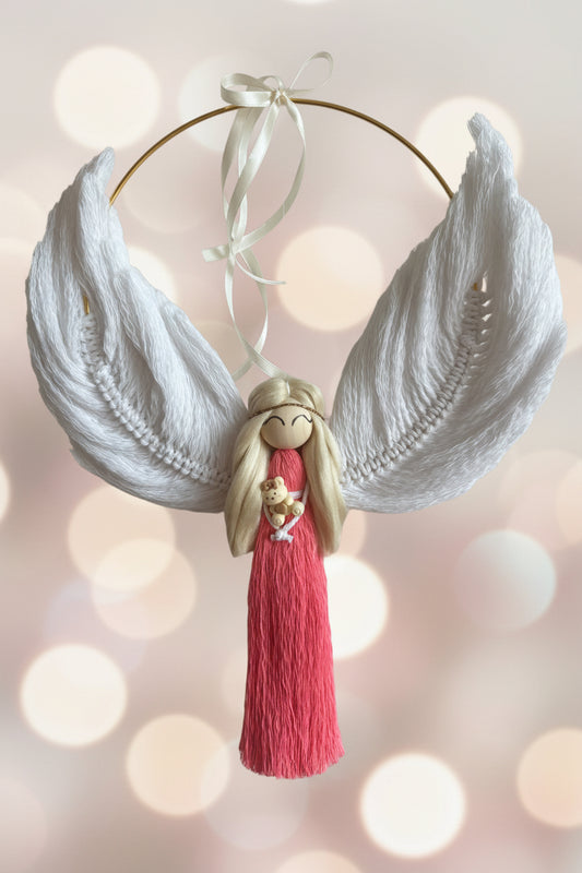Macramé Guardian Angel for Nursery