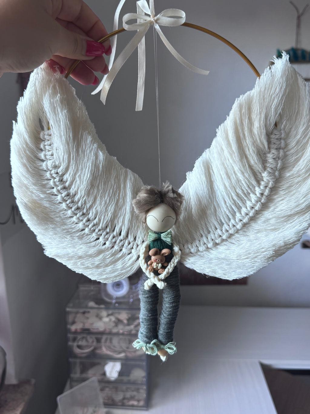 Macramé Boy – Handmade Angel Decoration