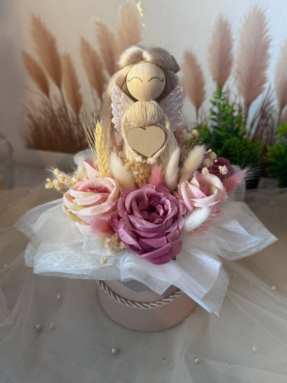 Handmade Macramé Flower Box with Angel