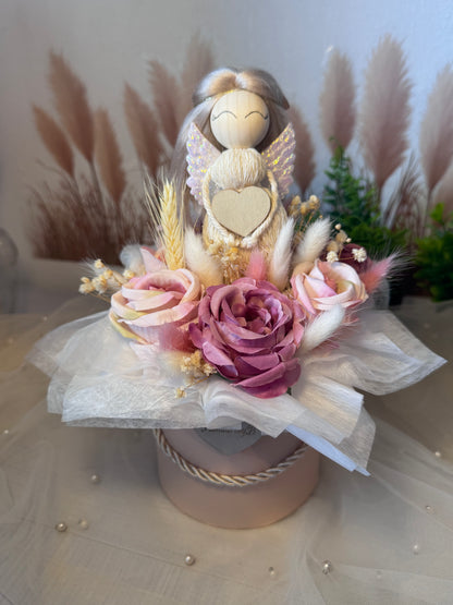 Handmade Macramé Flower Box with Angel