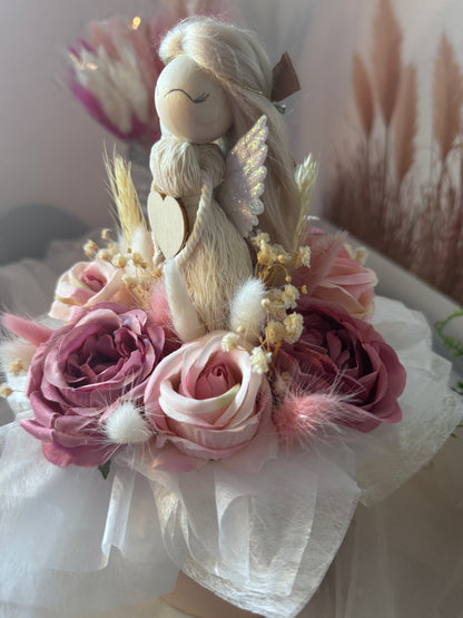 Handmade Macramé Flower Box with Angel