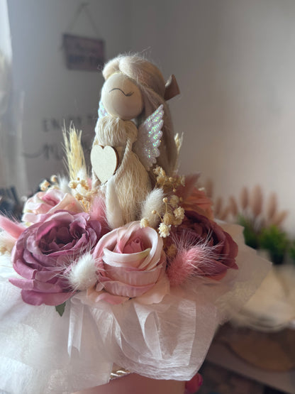 Handmade Macramé Flower Box with Angel