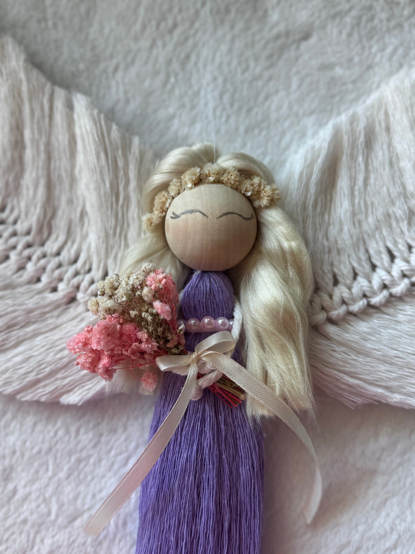 Purple Lady Macramé Angel