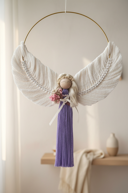 Purple Lady Macramé Angel