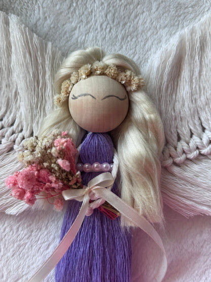 Purple Lady Macramé Angel
