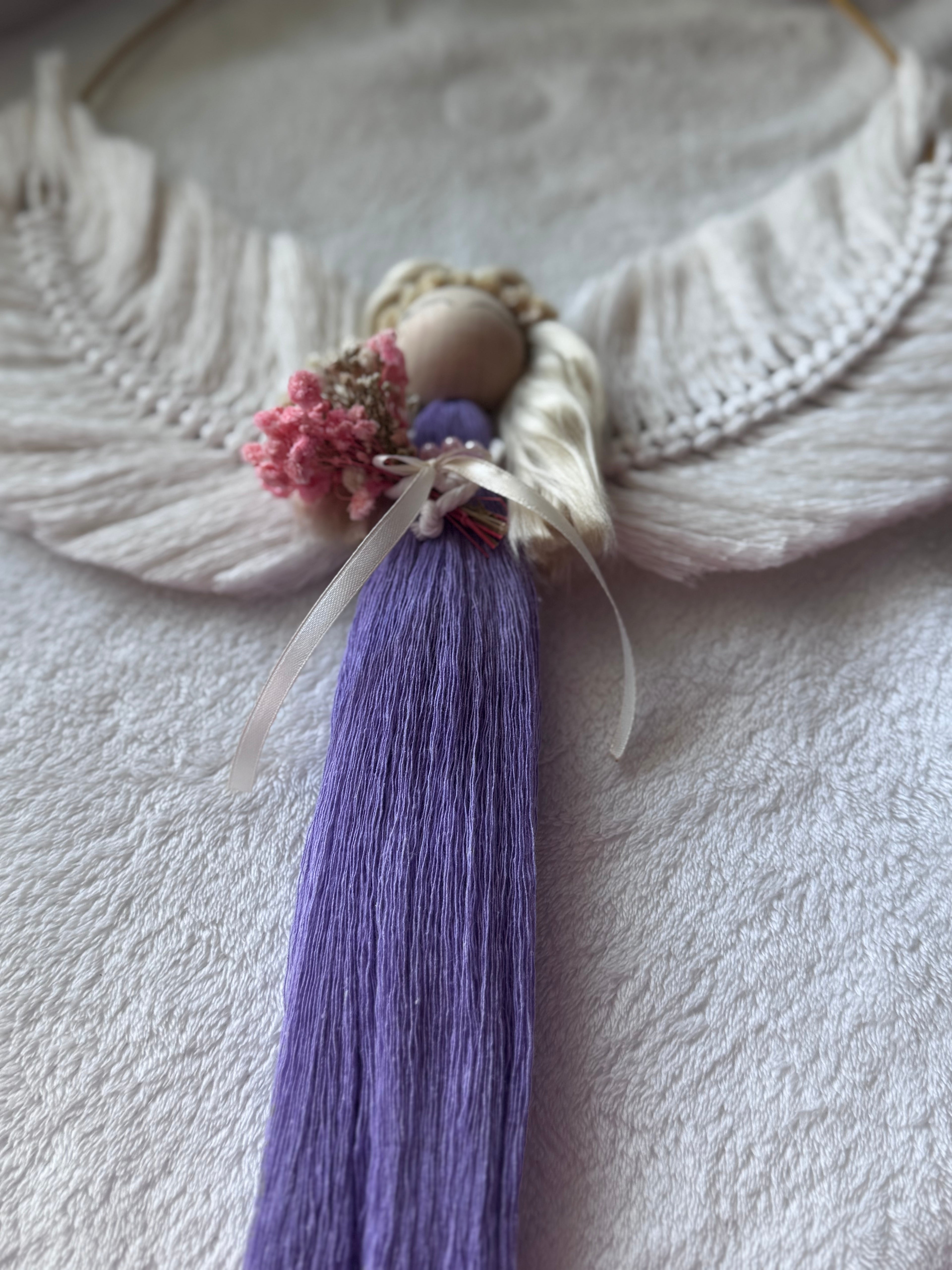 Purple Lady Macramé Angel