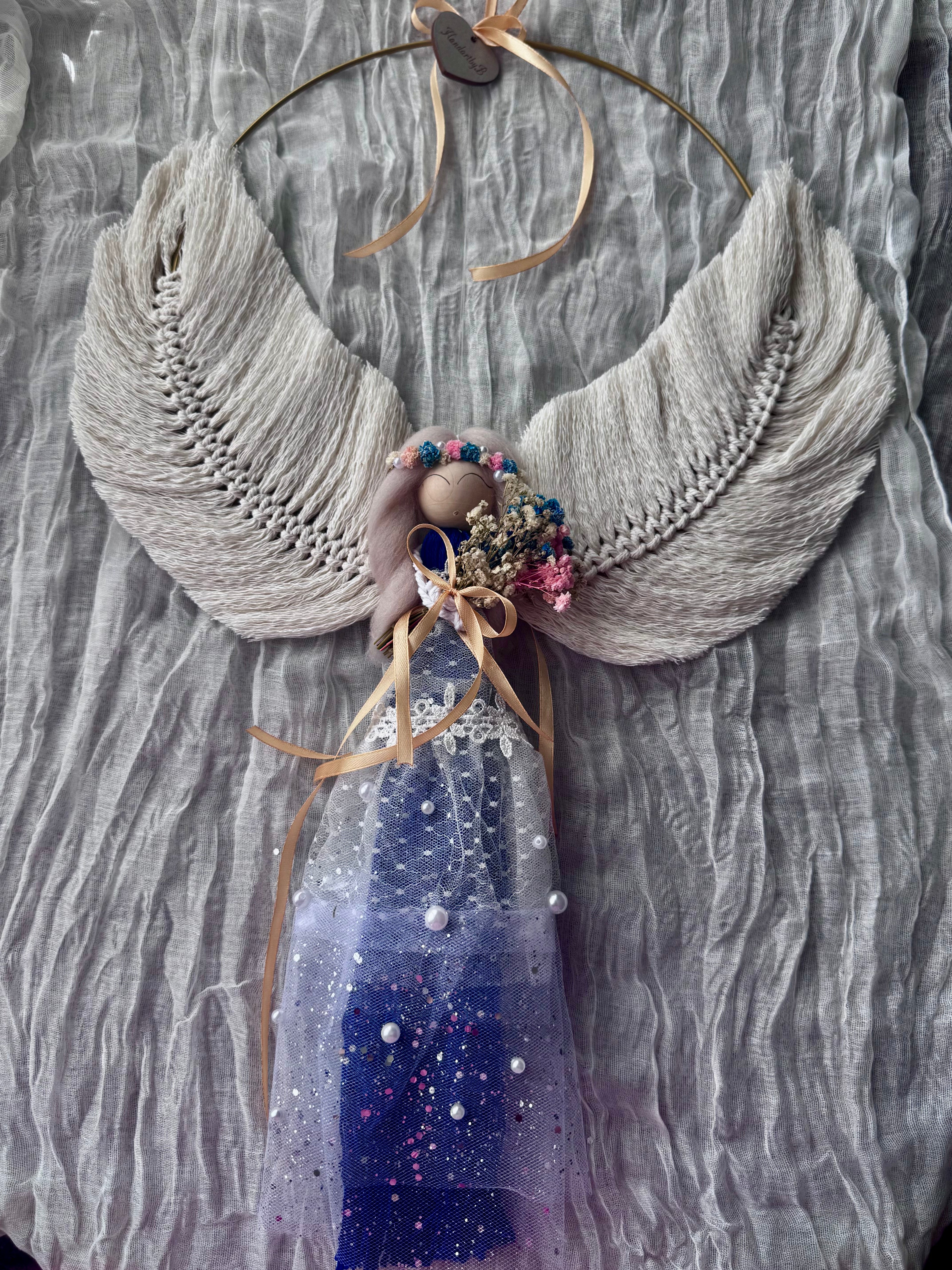 XL Macramé Angel 60 cm – Handmade Decorative Angel & Unique Gift