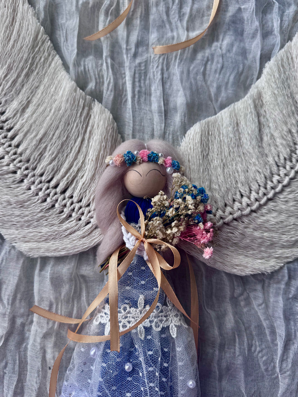 XL Macramé Angel 60 cm – Handmade Decorative Angel & Unique Gift